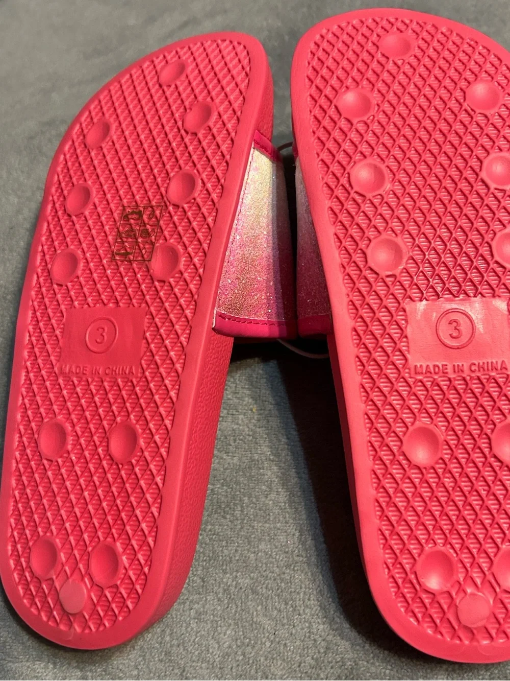 J. Crew Kids' Hot Pink Glitter Ombre Slide Sandals